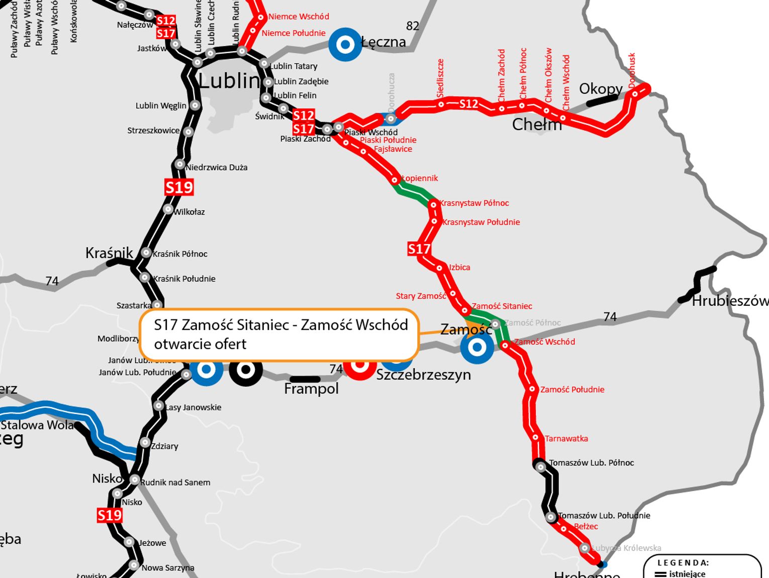 Aż 13 firm i konsorcjów chętnych na budowę obwodnicy Zamościa w ciągu S17