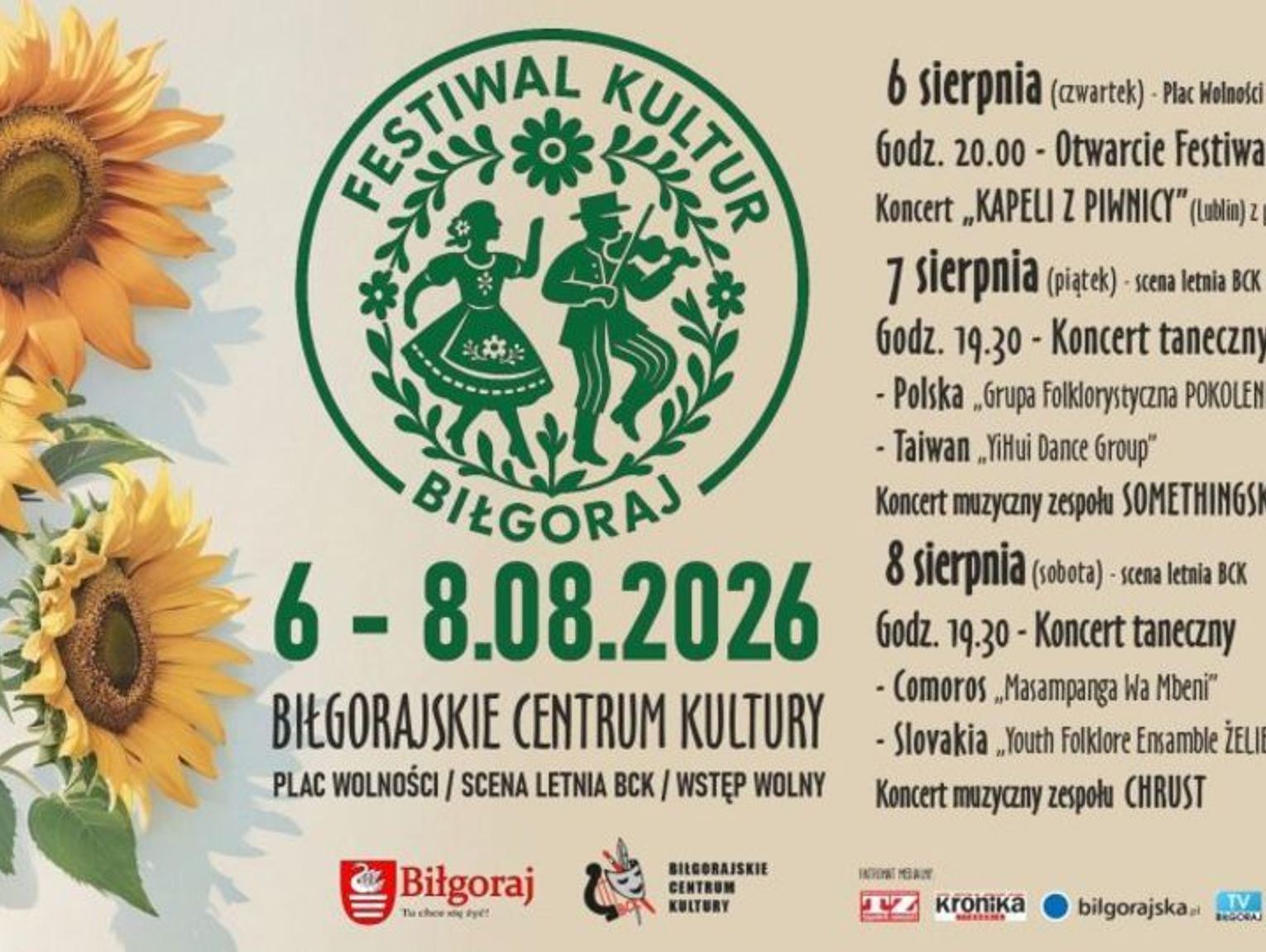 Biłgoraj stolicą kultur. Darmowe koncerty i folk z Polski, Tajwanu i Komorów [PROGRAM]