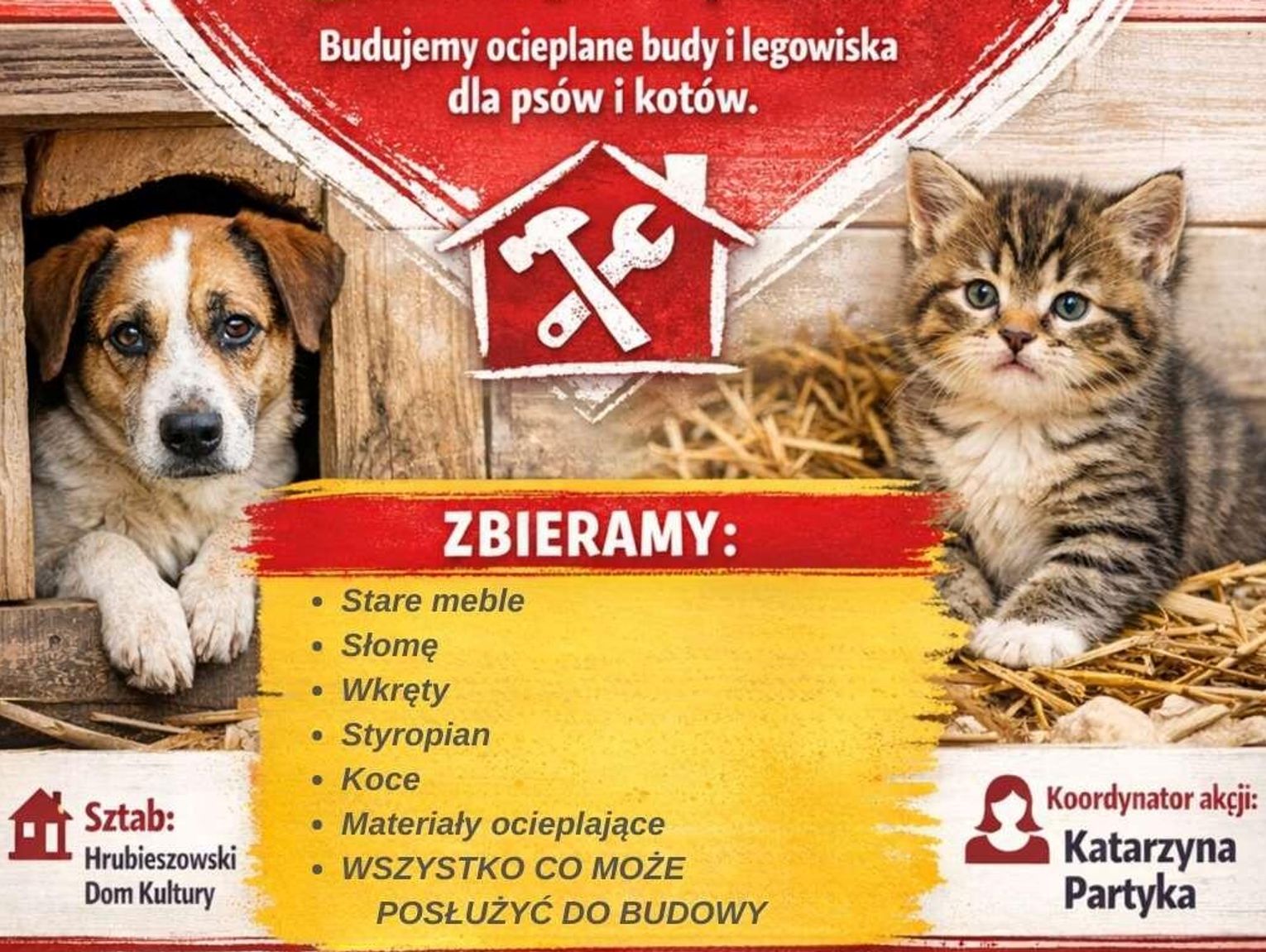 Ciepły kąt na cztery łapy. Dołącz do niezwykłej zbiórki materiałów w Hrubieszowie