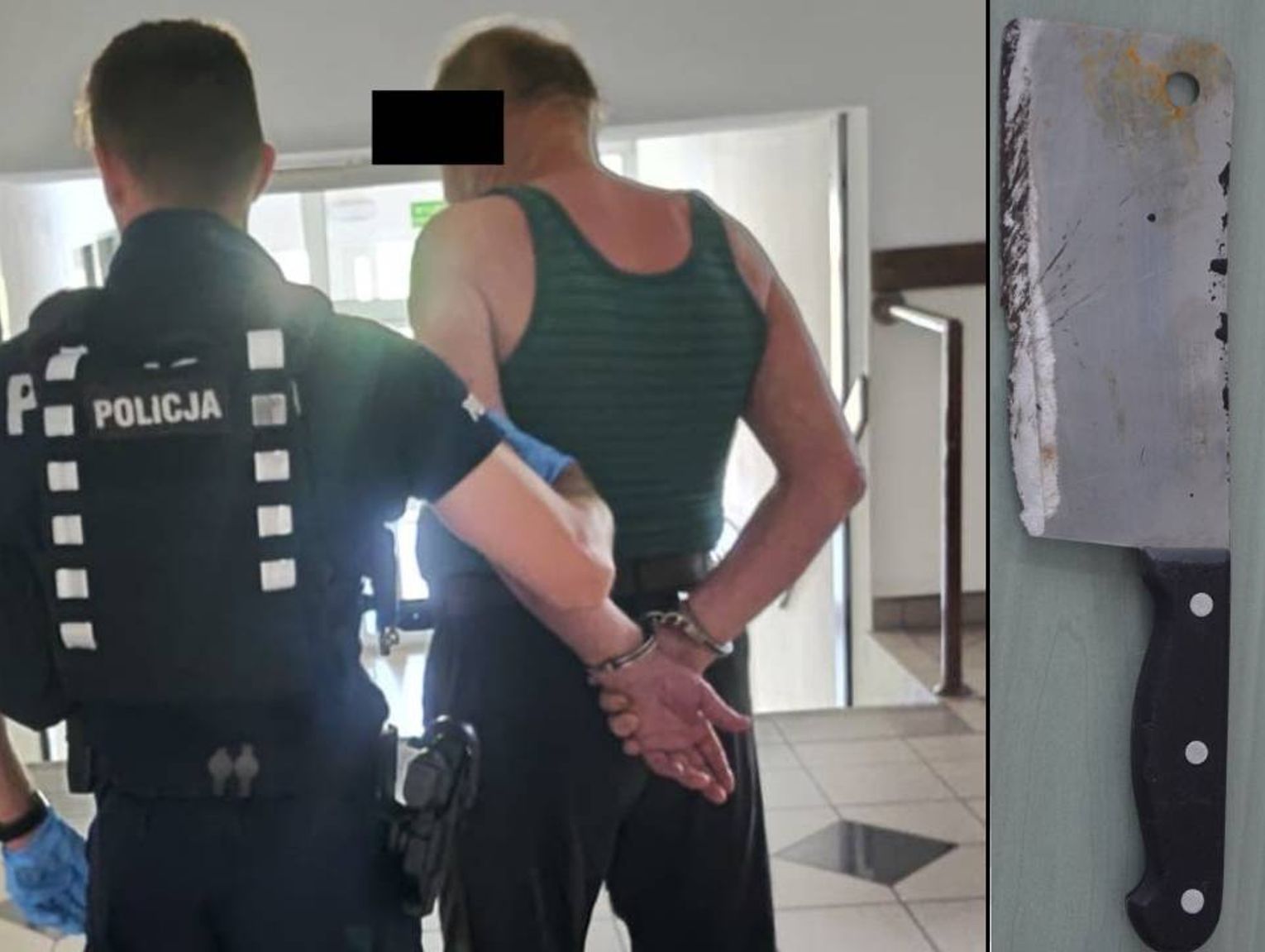 Z nożem i tasakiem senior ruszył na sąsiada. 73-letni agresor już za kratkami