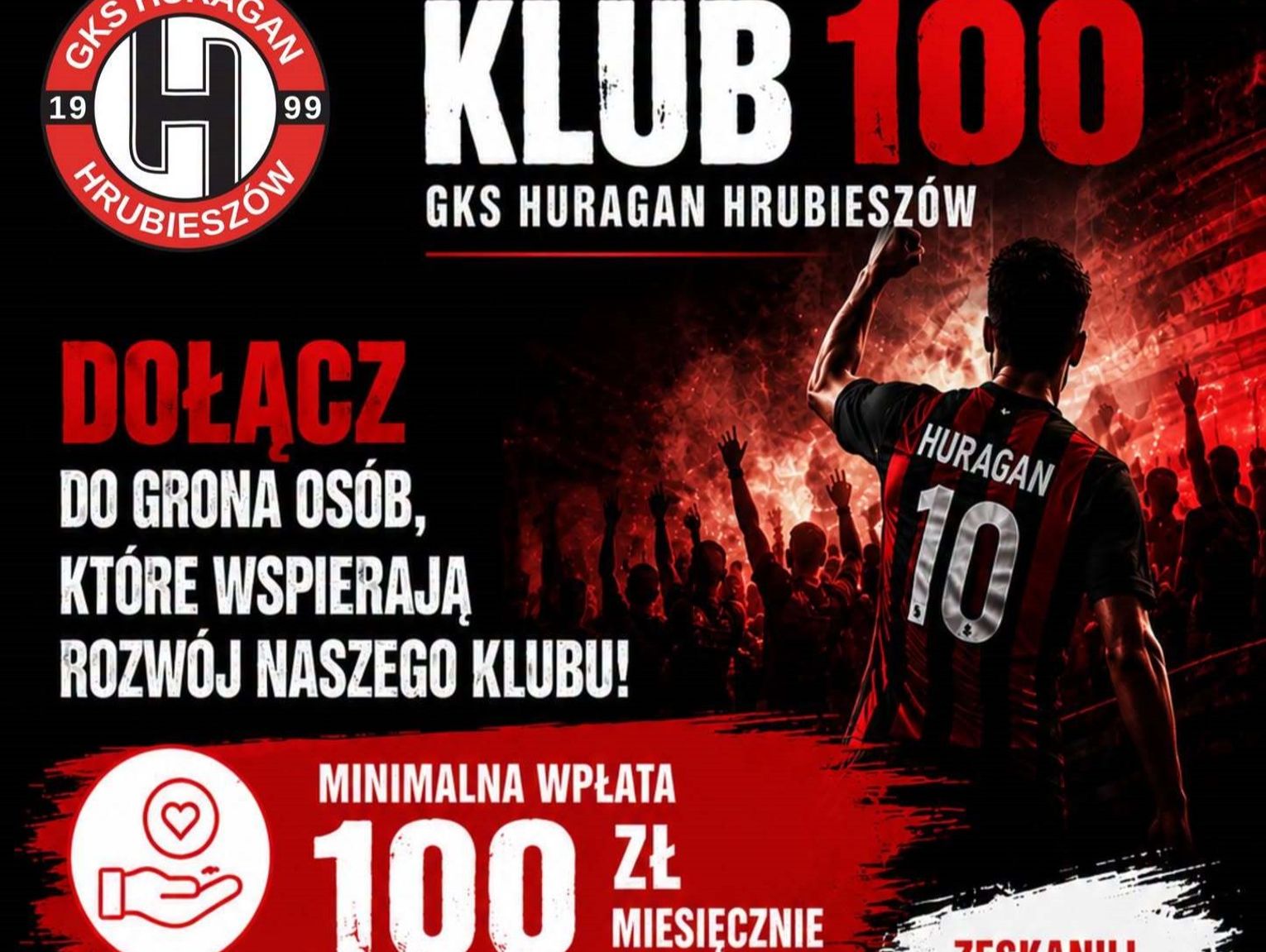 Huragan Hrubieszów uruchomił Klub 100. Kibice i firmy mogą wesprzeć drużynę