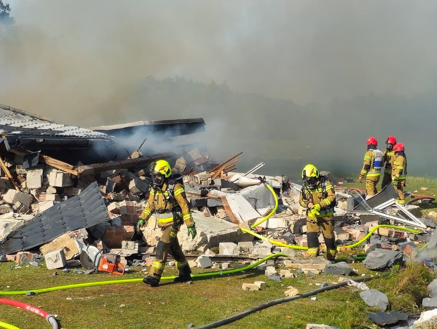 Katastrofa budowlana w gm. Siemień. Pod gruzami znaleziono ciało mężczyzny
