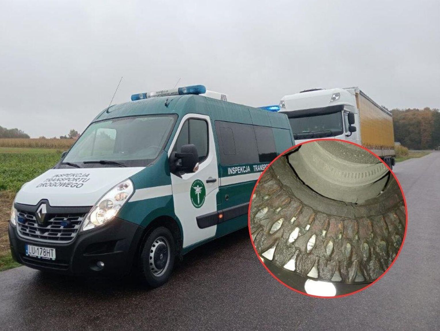 Kontrola ITD w Sitańcu. Przewoźnik zapłaci ponad 7 tys. zł. Tarcza hamulcowa była "skrajnie zużyta"