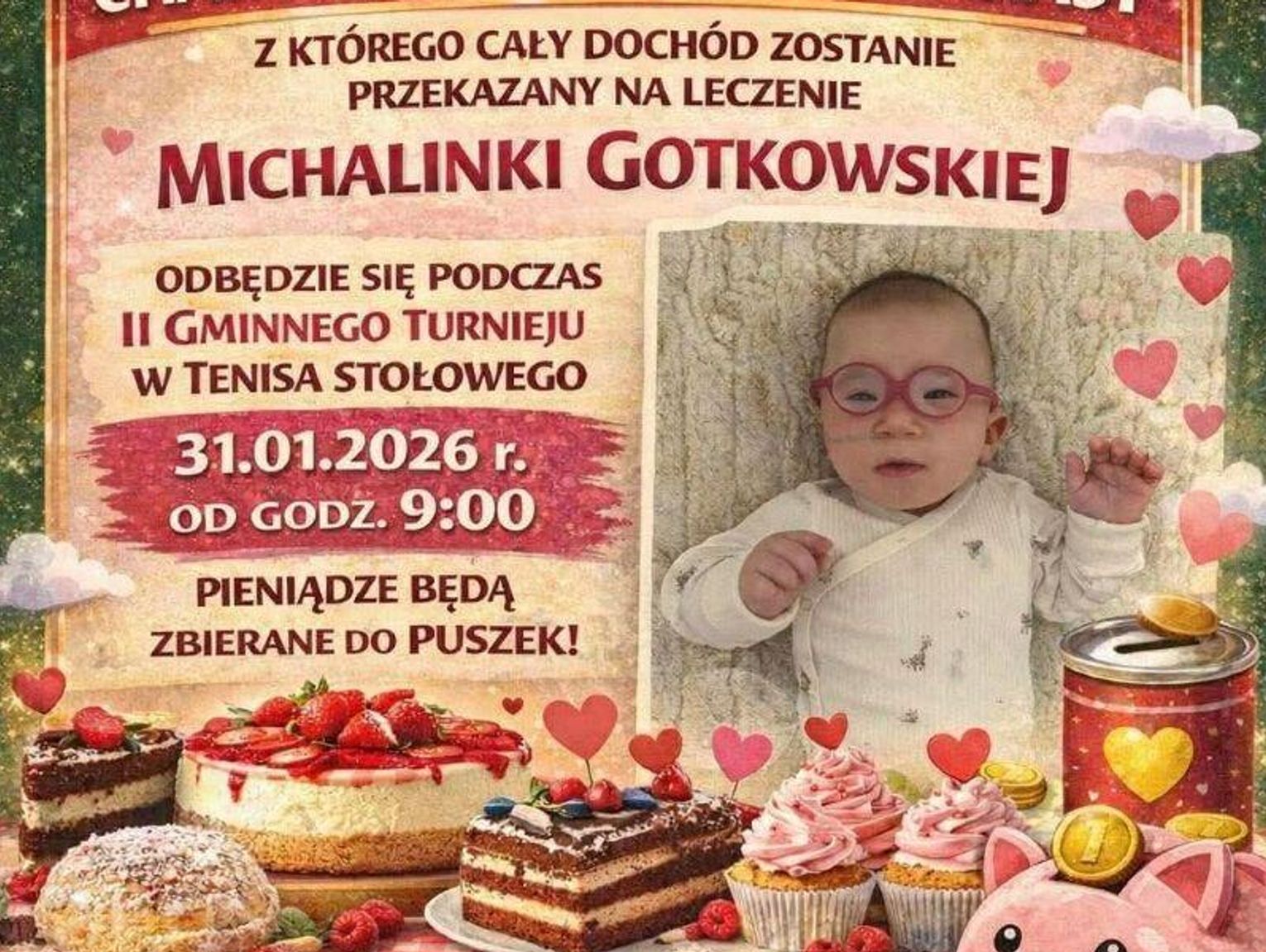 Lubycza Król.: Wesprą córkę koleżanki. Zagrają dla chorej Michalinki na Gminnym Turnieju Tenisa Stołowego