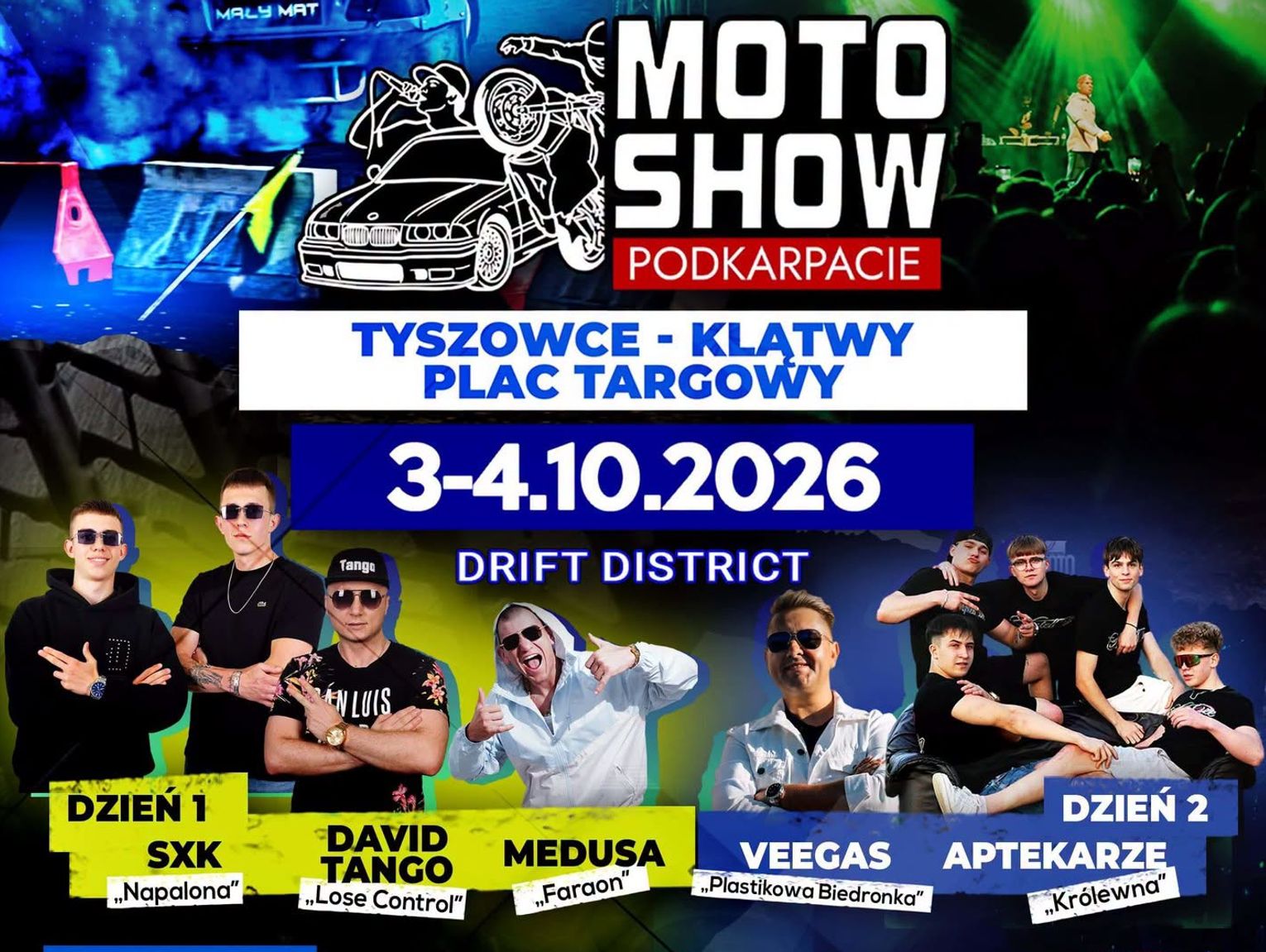 Moto Show Podkarpacie po raz pierwszy w Lubelskiem. Drift, samochody i koncerty w Tyszowcach