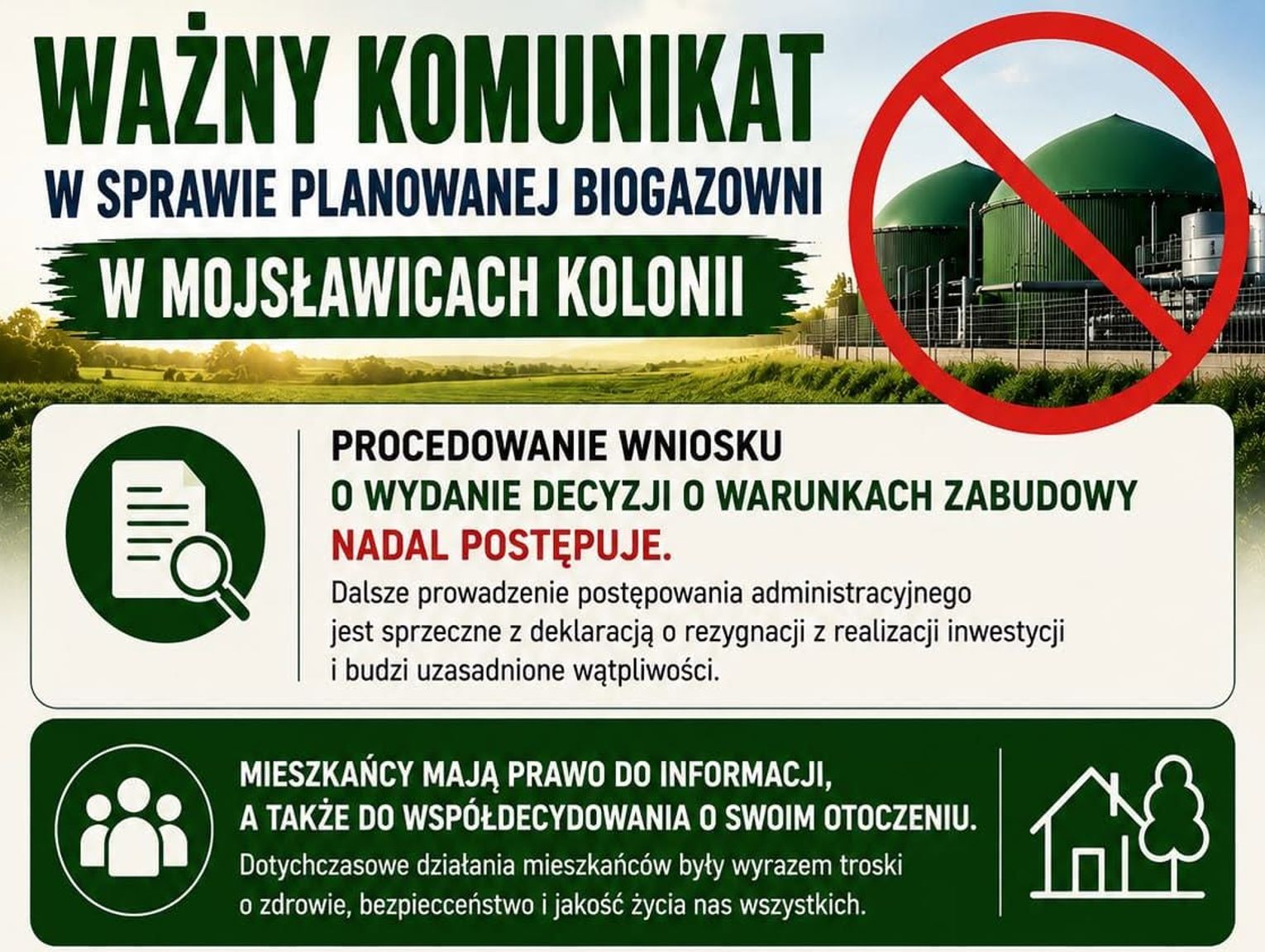 Prawdziwy zwrot w sprawie biogazowni w Mojsławicach-Kolonii