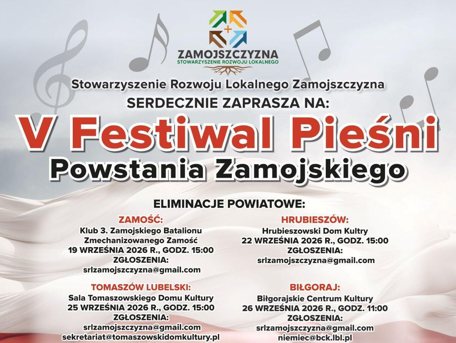 Ruszył nabór do V Festiwalu Pieśni Powstania Zamojskiego w regionie