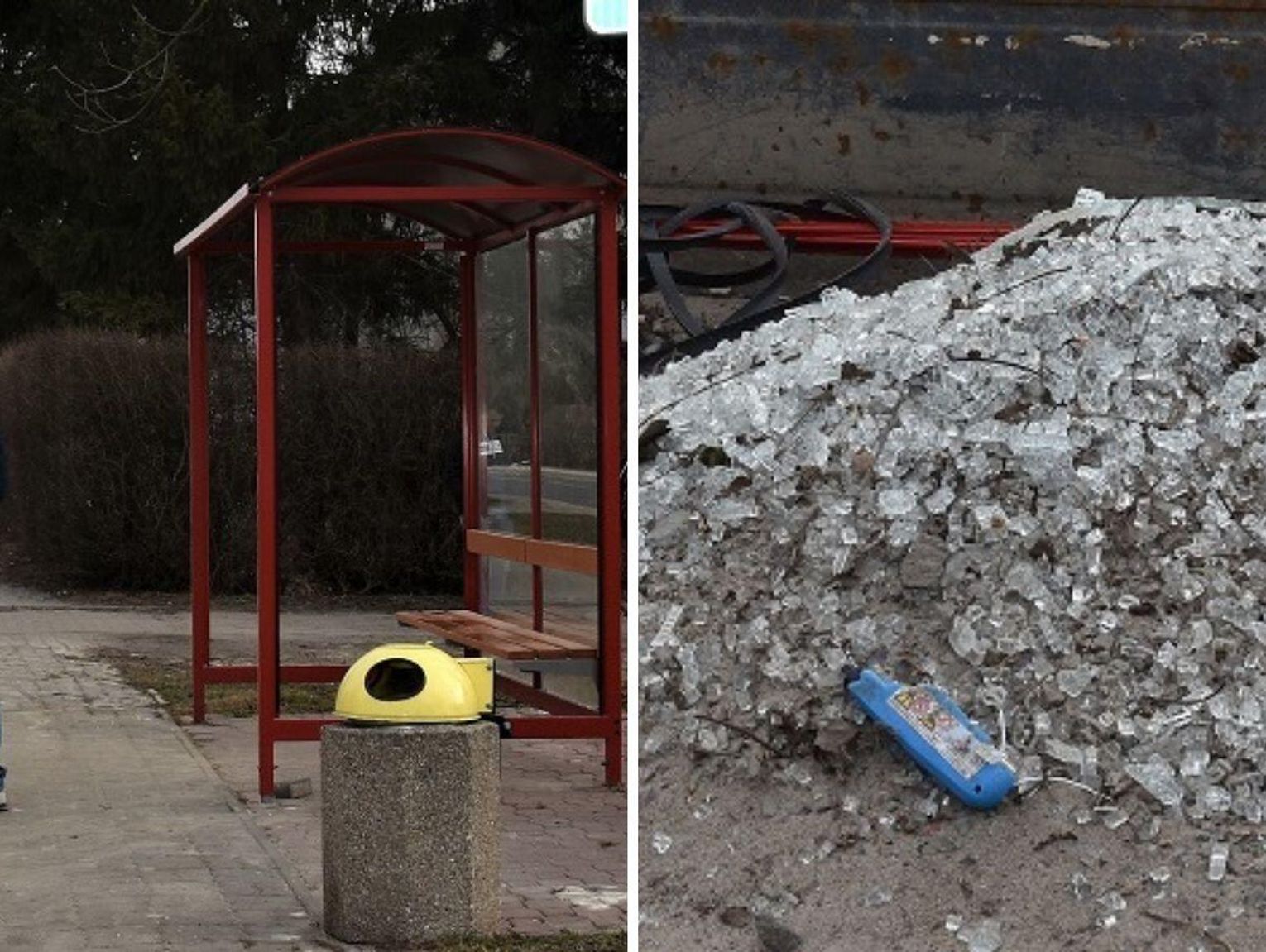 Ślepa furia na przystanku w Hrubieszowie. Wyładował złość na szybach