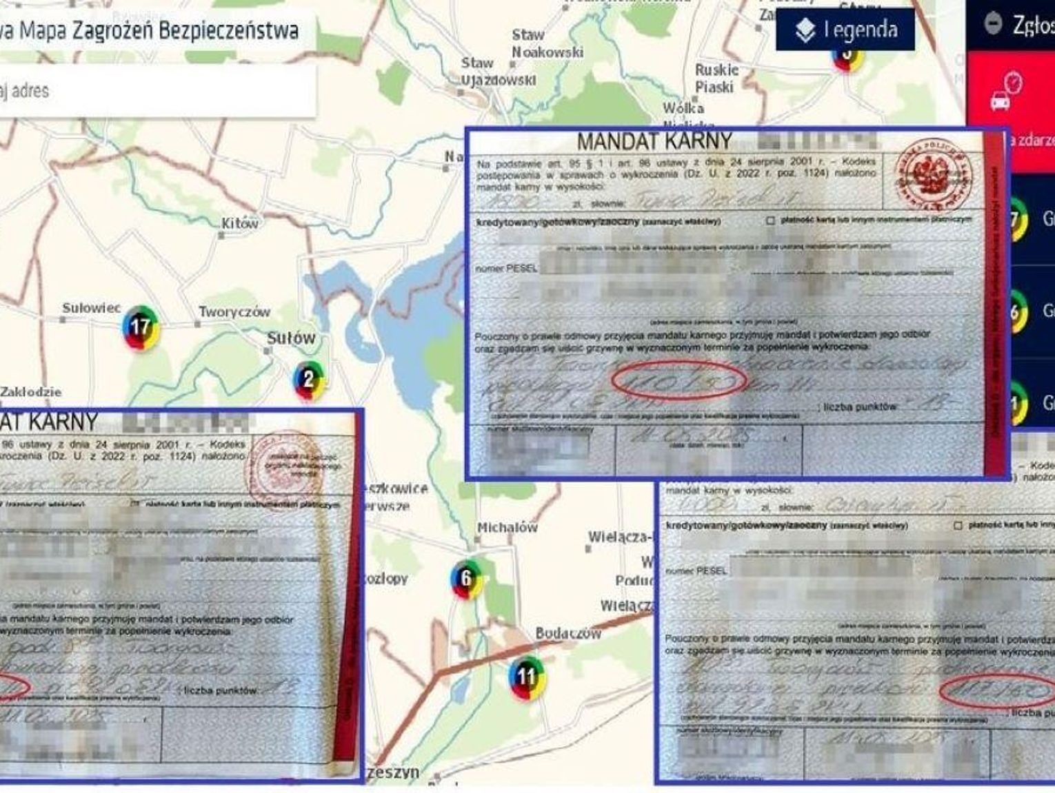 Sprawdzili zgłoszenia na Krajowej Mapie Zagrożeń Bezpieczeństwa. 3 kierowców straciło prawko