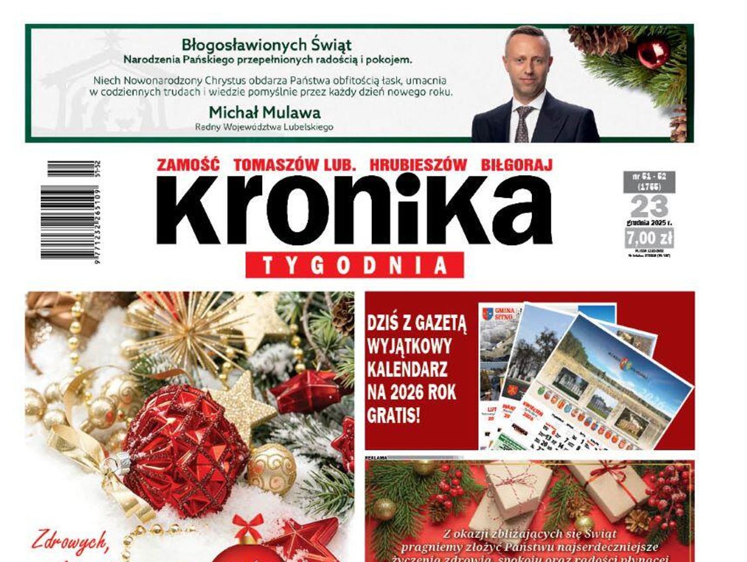 Świąteczne podwójne wydanie "Kroniki Tygodnia" gotowe! W środku kalendarz na 2026 rok