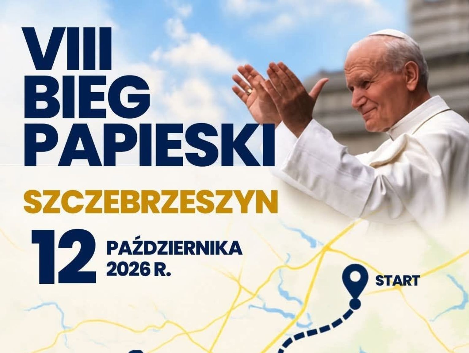 Szczebrzeszyn: Diecezjalny Bieg Papieski i relikwie św. Jana Pawła II w kościele
