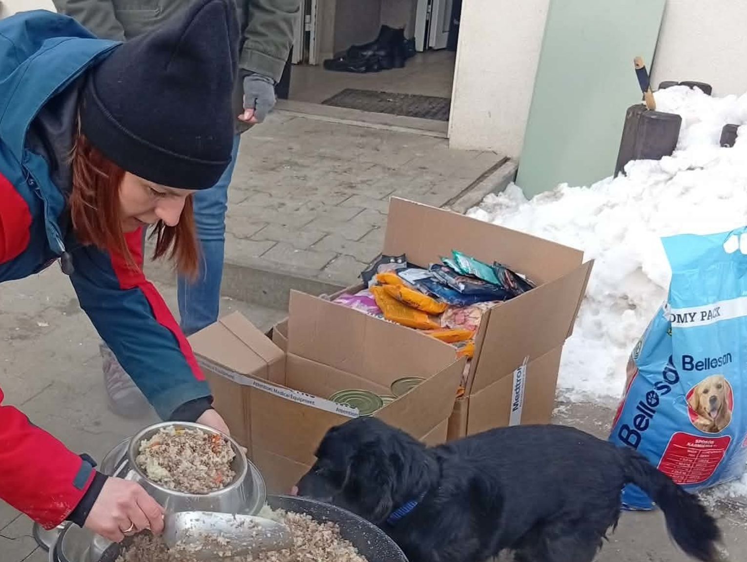 Uczestnicy Krok za krokiem w Zamościu w akcji „Ciepła miska dla psiska”