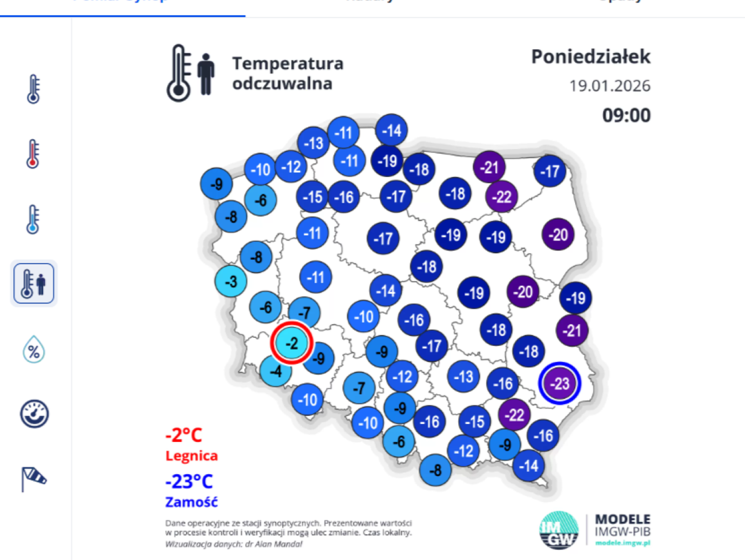 W Zamościu temperatura spadła do minus 24 stopni . Sprawdź, co nas czeka w kolejnych dniach