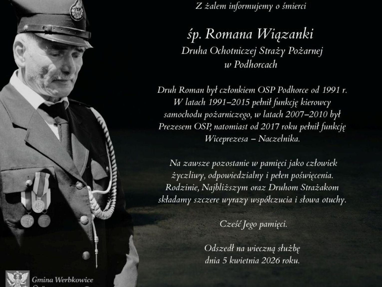 Werbkowice : Odszedł druh Roman Wiązanka, strażak z powołania i społecznik