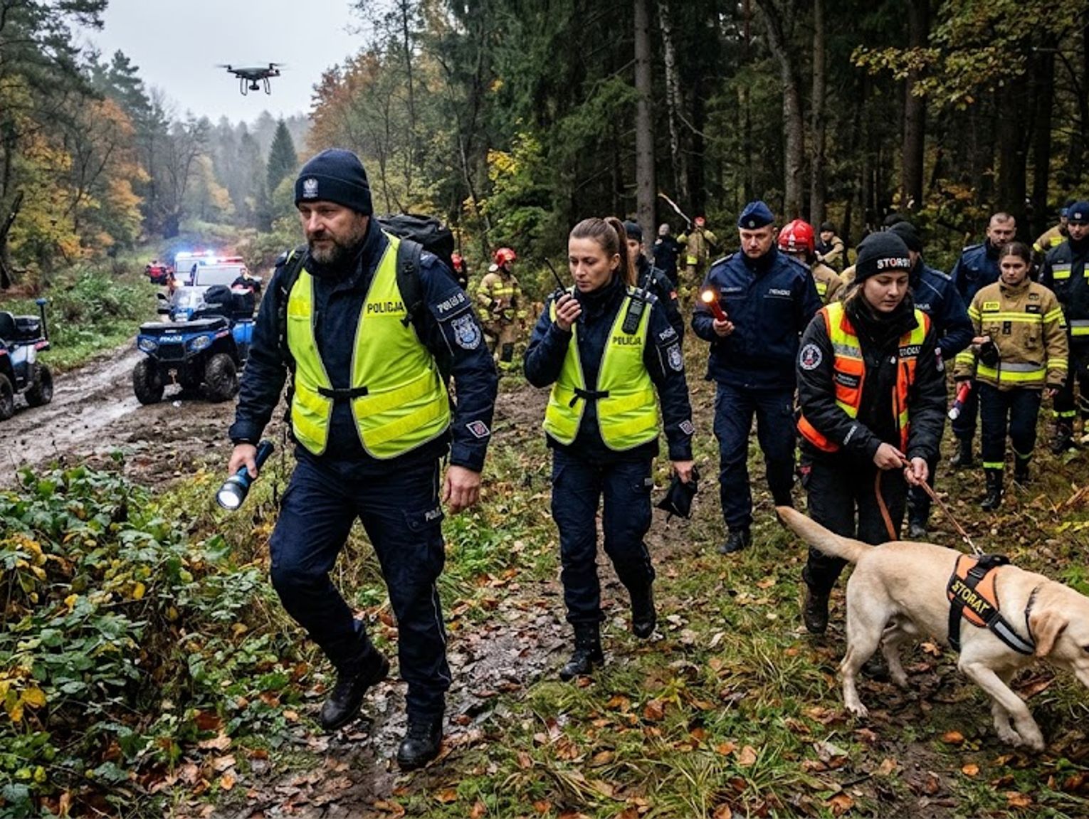 Zaginiona grzybiarka z gminy Biłgoraj odnaleziona po wielkich poszukiwaniach