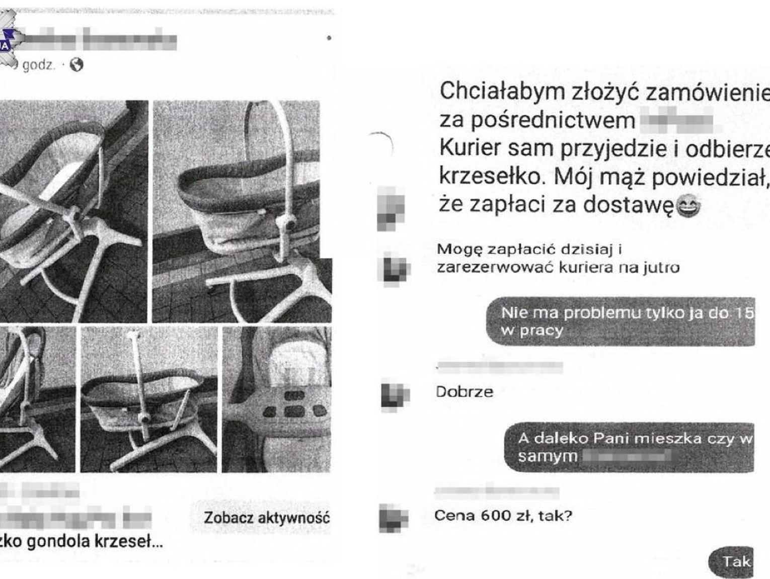 Zamość: Ponad 8 tysięcy zł 39-latka straciła na sprzedaży dziecięcego łóżeczka i krzesełka. Bo kupił je oszust