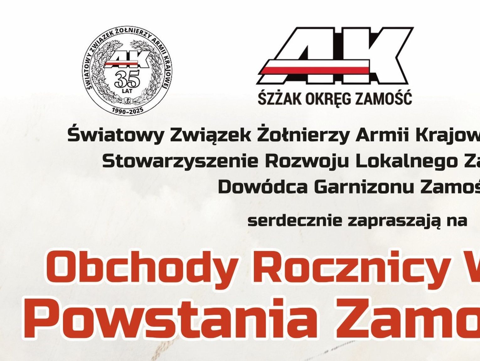 Zaplanowano obchody 83. rocznicy wybuchu powstania zamojskiego