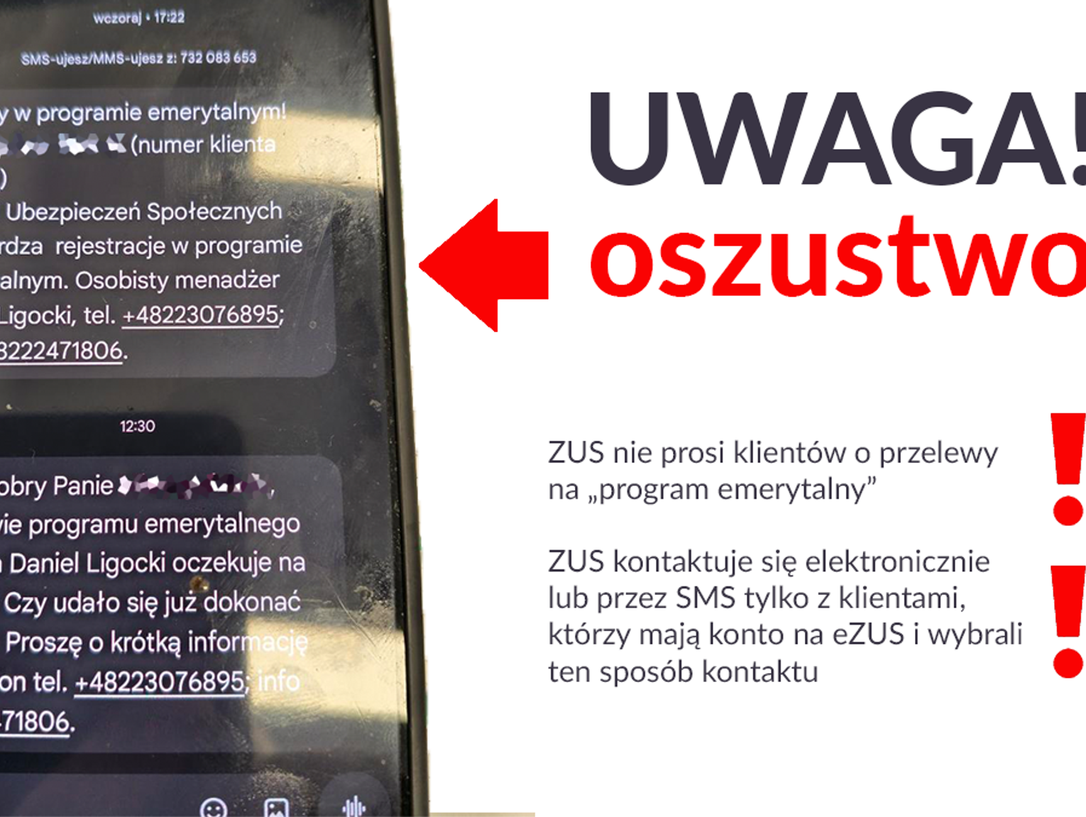 ZUS ostrzega przed oszustami. Dzwonią do starszych osób i podają się za pracowników