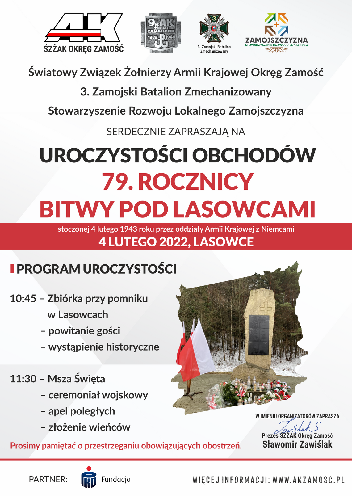 4 lutego obchody 79. rocznicy bitwy pod Lasowcami