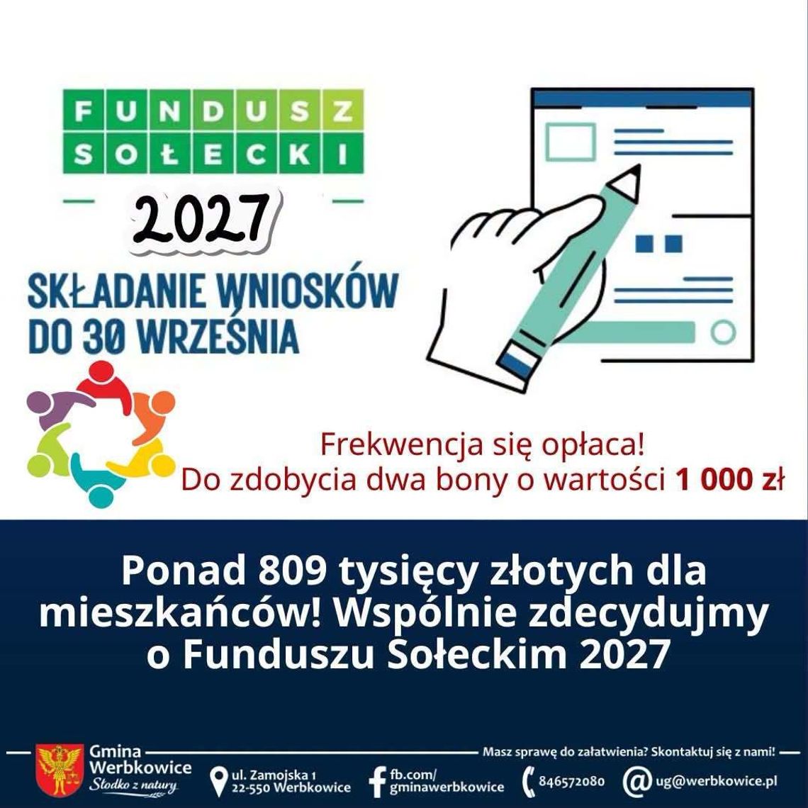Wniosek przyjęty przez mieszkańców sołectwa oraz uchwała i protokół powinny trafić do Urzędu Gminy Werbkowice najpóźniej do 30 września.