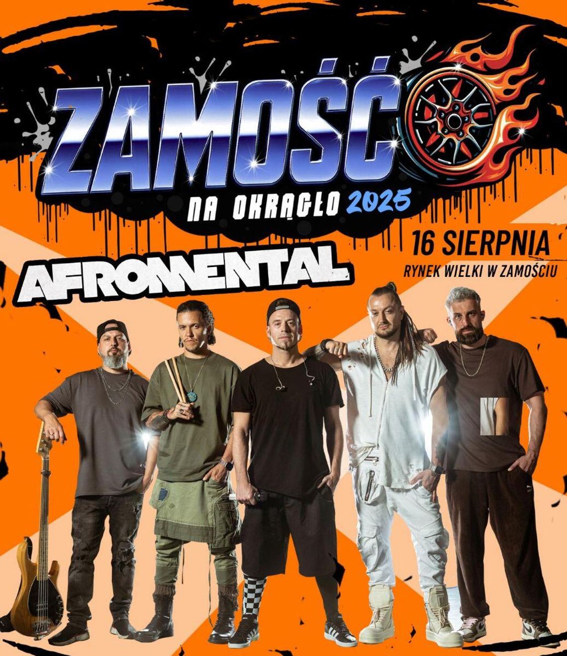 16 sierpnia 2025 roku na Rynku Wielkim w Zamościu wystąpi Afromental.