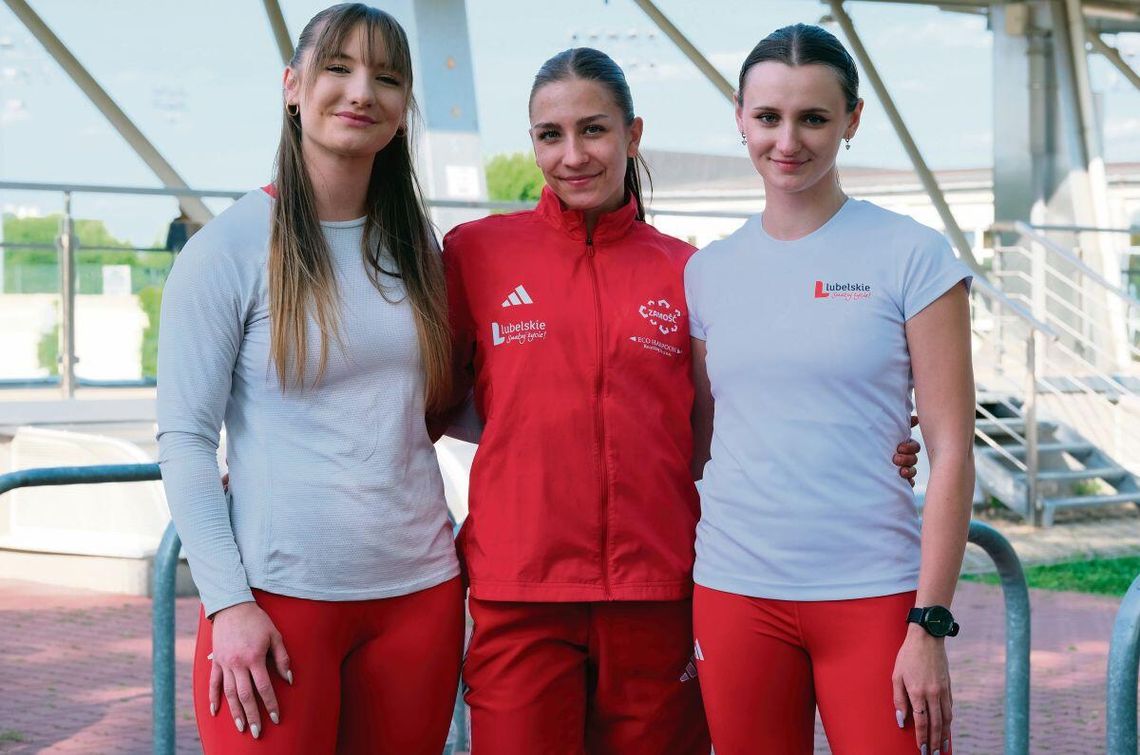 Sprinterki Agrosu Zamość: Martyna Seń, Anna Bibik i Aleksandra Beńko.