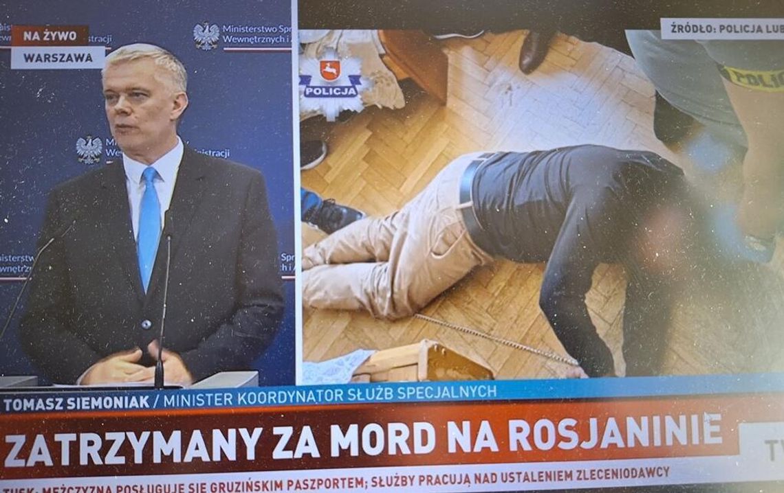 Strzały, śledztwo i zatrzymanie. Kulisy akcji służb po zabójstwie Rosjanina - Dzięki analizie monitoringu oraz zeznaniom świadków możliwe było wytypowanie osoby podejrzewanej o dokonanie zabójstwa - podkreślił poczas konferencji prasowej Tomasz Siemoniak, minister koordynator służb specjalnych.