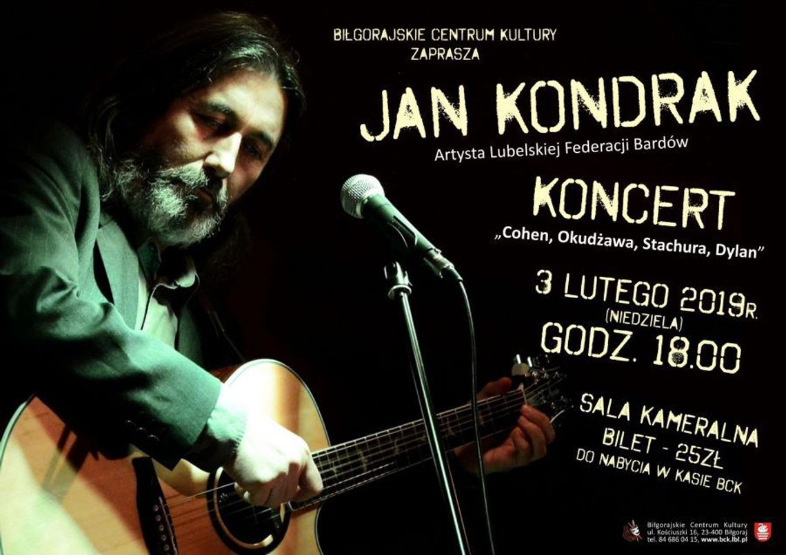 Biłgoraj: Koncert Jana Kondraka w BCK