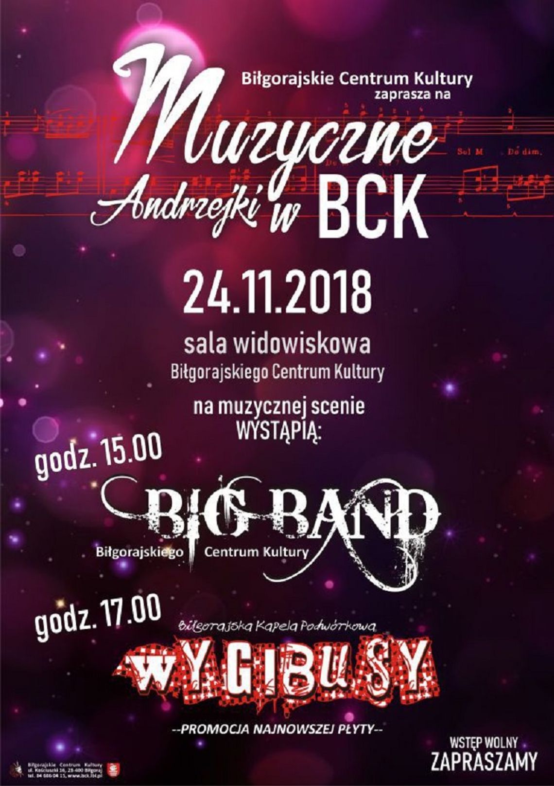 Biłgoraj: Muzyczne Andrzejki w BCK. Zagra Big Band i Wygibusy