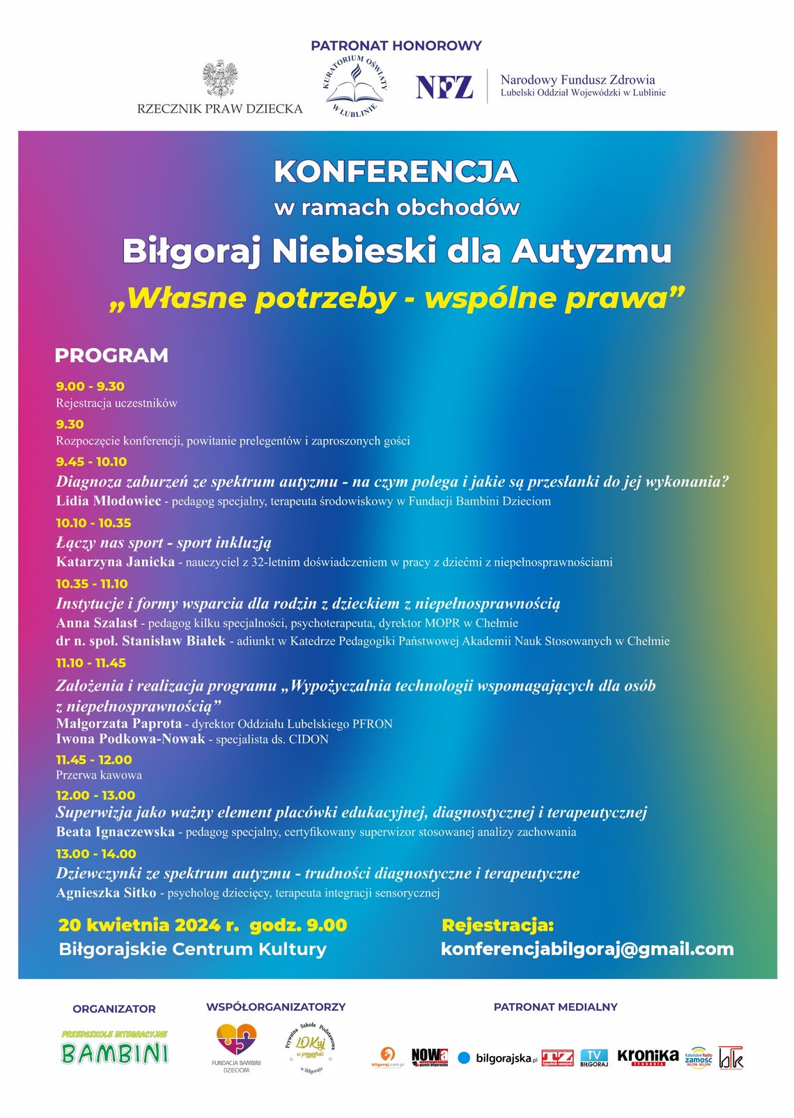 "Biłgoraj Niebieski dla Autyzmu" - zaproszenie na konferencję