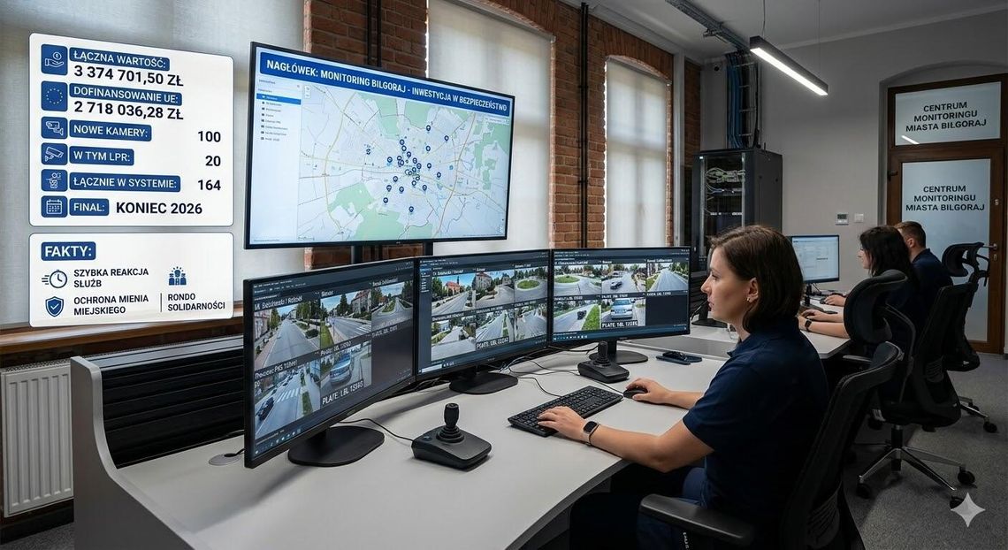 System monitoringu miejskiego w Biłgoraju zostanie rozbudowany o 100 dodatkowych kamer. Będą one automatycznie odczytywać tablice rejestracyjne pojazdów wjeżdżających do miasta.