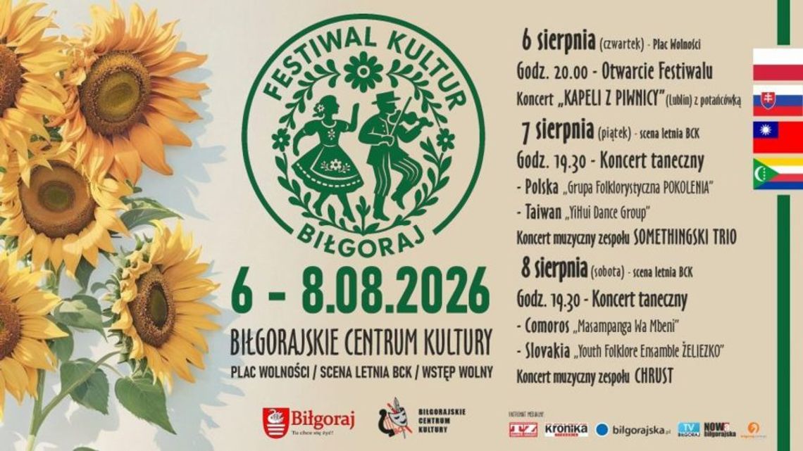 Polska, Słowacja, Tajwan i Komory – artyści z tych odległych zakątków świata spotkają się w Biłgoraju podczas XIII Festiwalu Kultur.