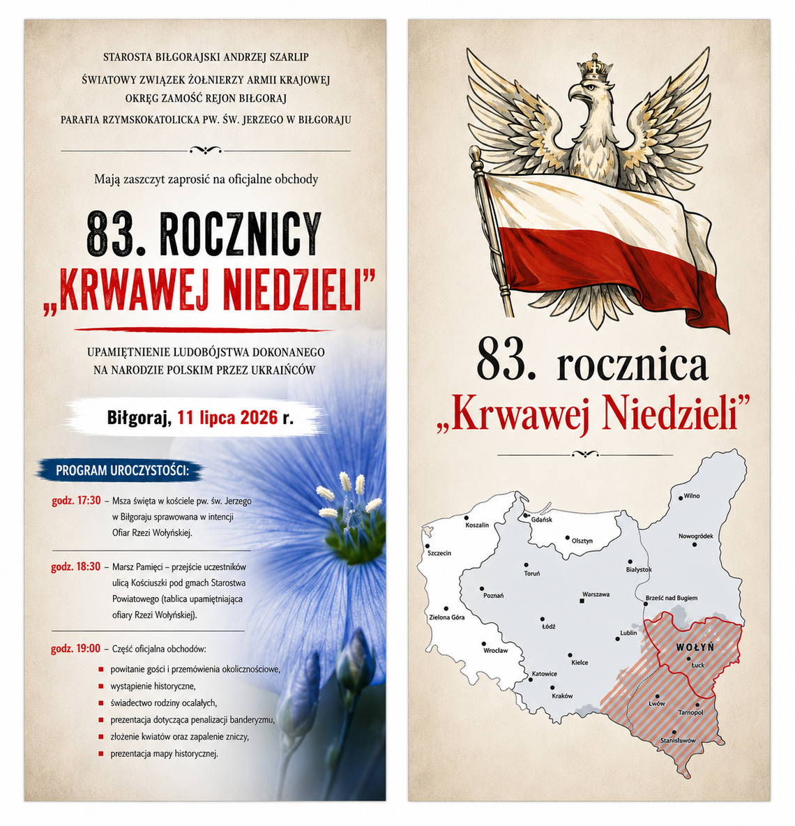 11 lipca, w Biłgoraju odbędą się oficjalne obchody 83. rocznicy „Krwawej Niedzieli”.