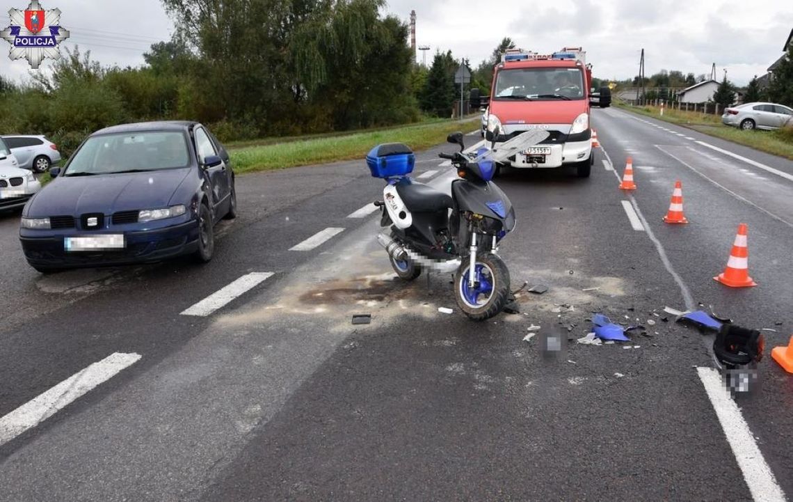 Wypadek z udziałem motorowerzysty i kierującego osobówką wydarzył się 10 września, wczesnym popołudniem w miejscowości Bodaczów.