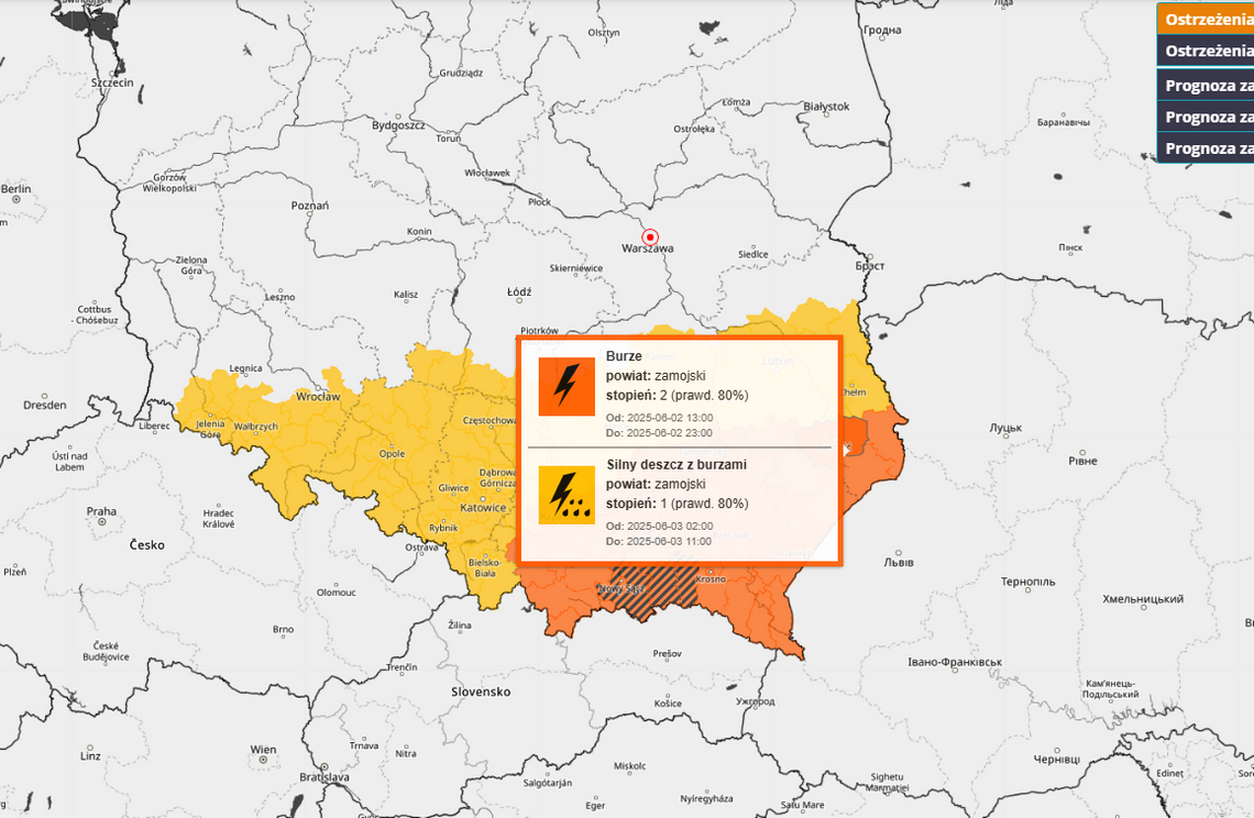 Silny deszcz, burze mogą przejść nad Lubelszczyzną. Trzeba się zabezpieczyć przed podtopieniami.