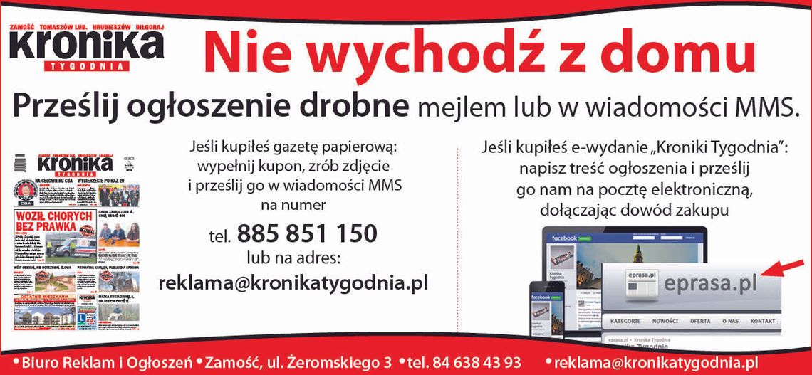 Chcesz nadać ogłoszenie? Nie musisz wychodzić z domu