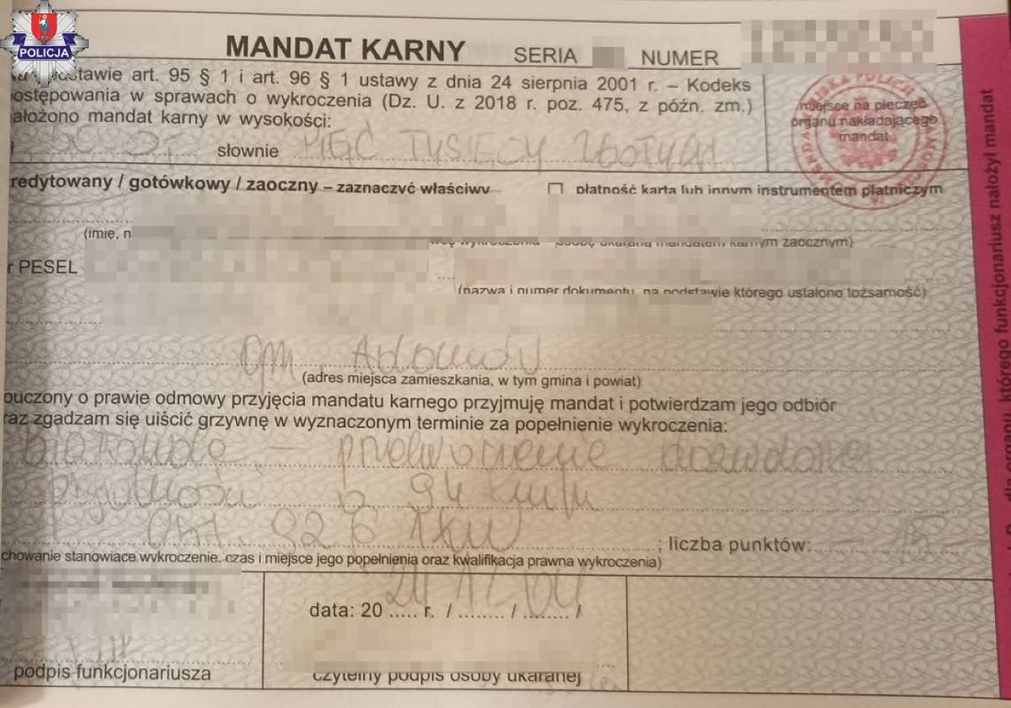 29-latek z gm. Adamów kierujący audi miał na liczniku 164 km/h w obszarze zabudowanym.