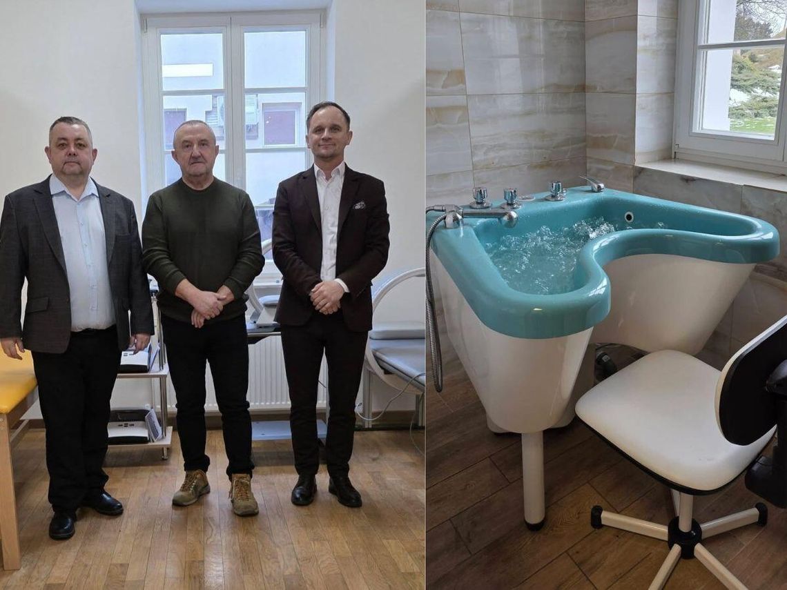 Fizjoterapia opuszcza Lubyczę Królewską. Jarczów zyskał gabinet Pamiątkowe zdjęcie władz gminy Jarczów z właścicielem gabinetu fizjoterapii tuż po podpisaniu umowy na wynajem lokalu. Od marca w Jarczowie będą dostępne bezpłatne usługi fizjoterapii ambulatoryjnej w ramach kontraktu z NFZ. Fot. Tomasz Tyrka