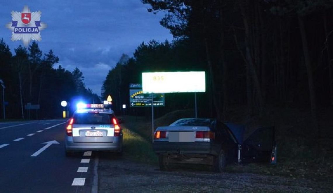 Gm. Biłgoraj: Pijany jak bela wpakował się audi do rowu