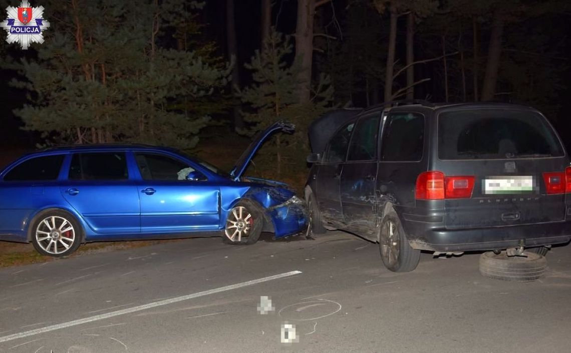 Wypadek z udziałem dwóch pojazdów osobowych w gm. Krasnobród.