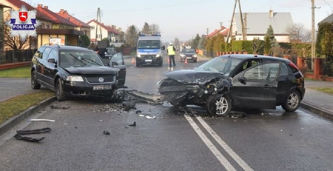 Gm. Łukowa: Wypadek w Chmielku. Ford zderzył się z volkswagenem