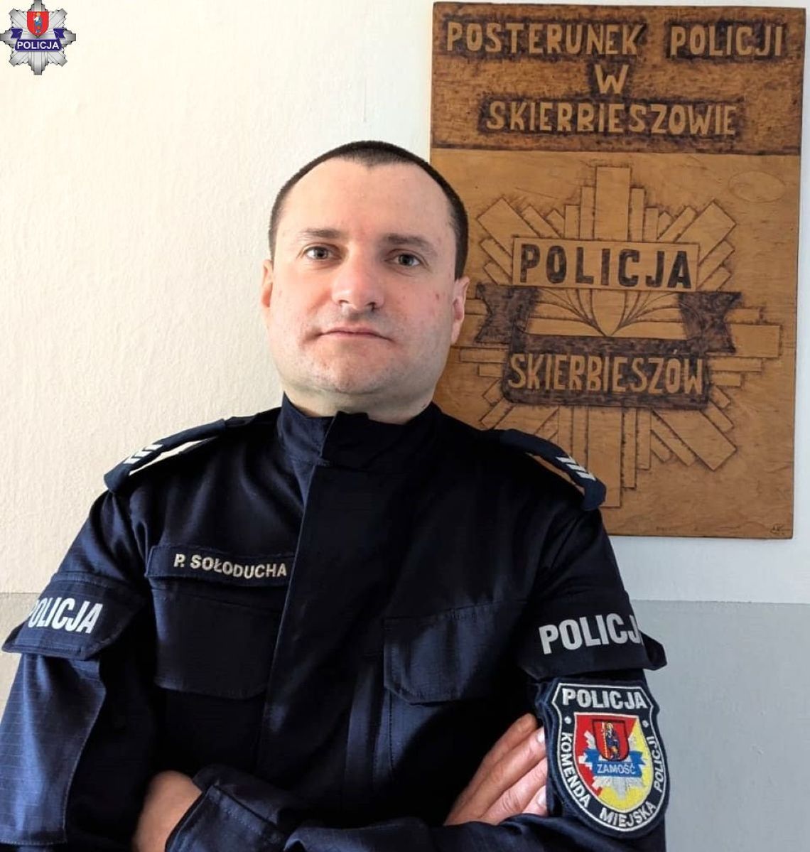 Sierżant sztabowy Przemysław Sołoducha w drodze do pracy zatrzymał pijanego kierowcę.