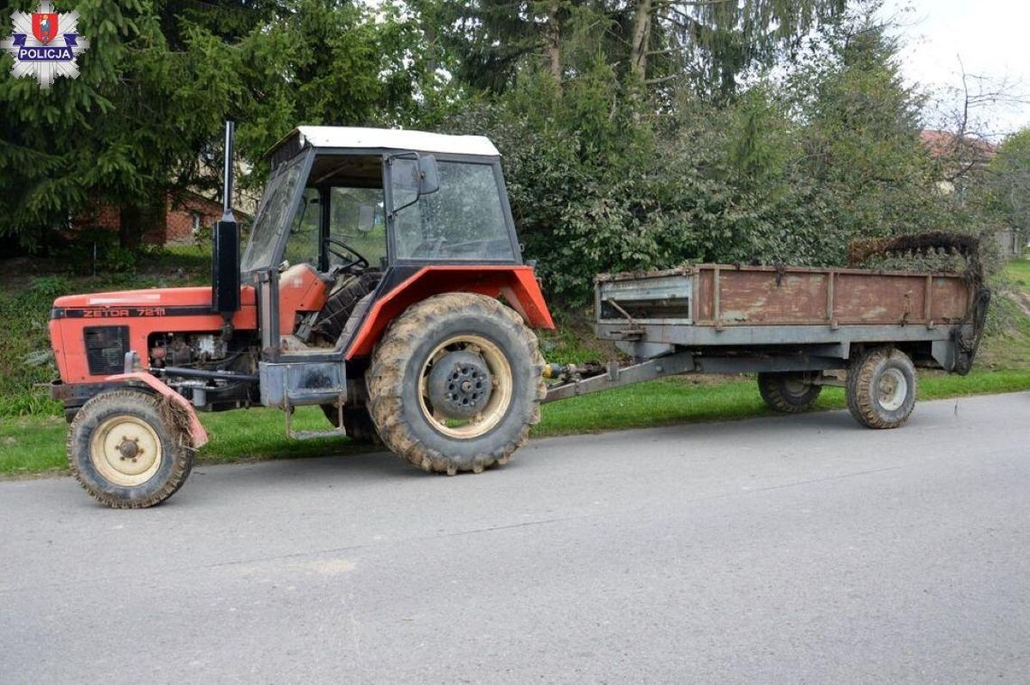 Policjanci w gm. Skierbieszów zatrzymali pijanego kierującego traktorem.