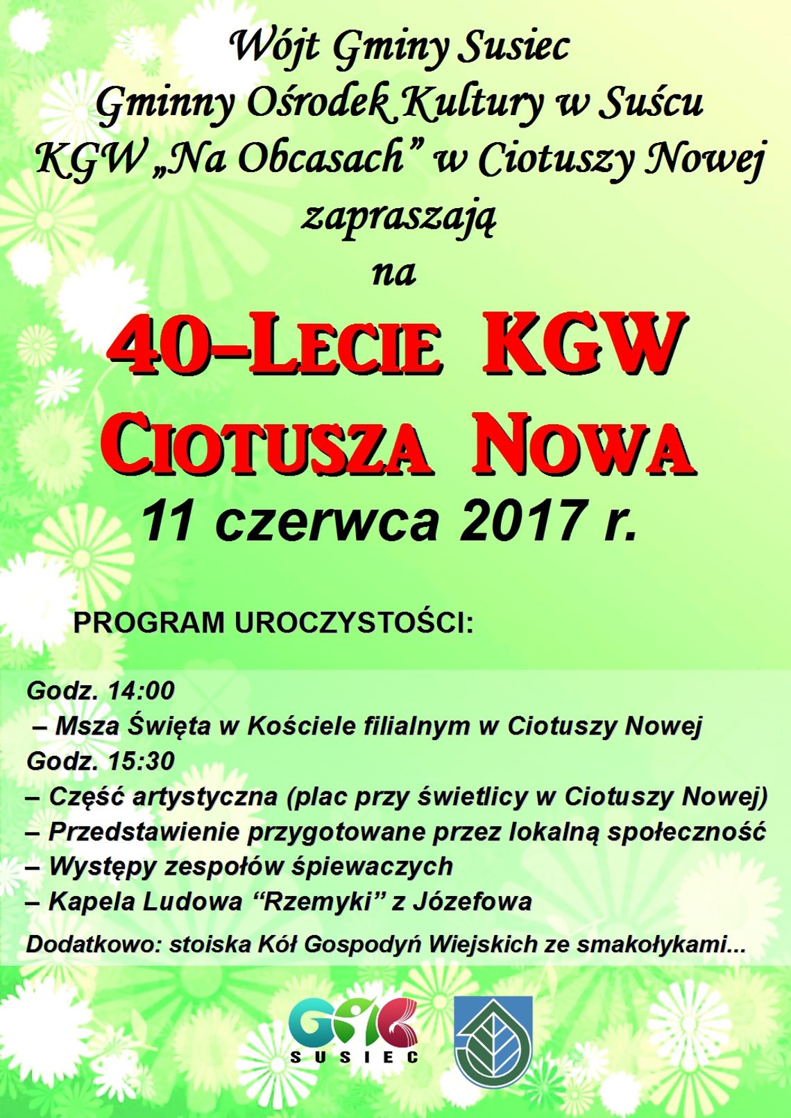 Gm. Susiec: Będzie impreza w Ciotuszy Nowej. Bo gosposie obchodzą jubileusz