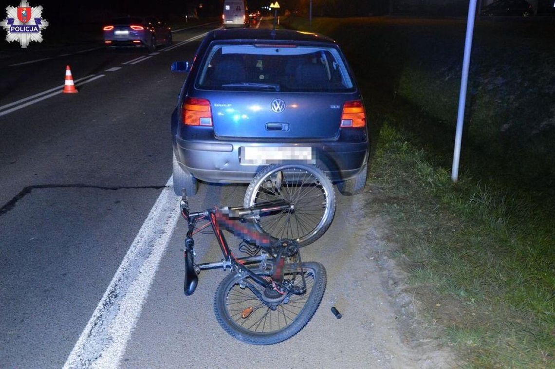 Potrącenie rowerzysty na DK 74