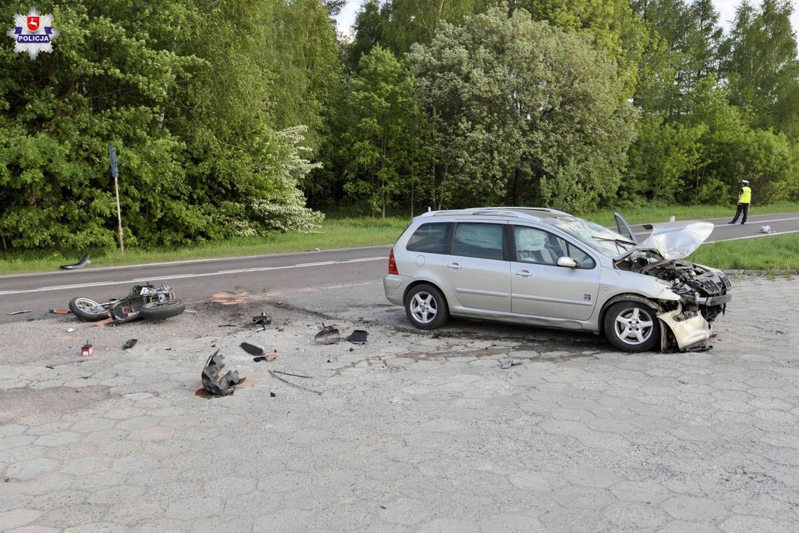 Gm. Tarnawatka: Wypadek w Wieprzowie. 22-letni motocyklista ranny