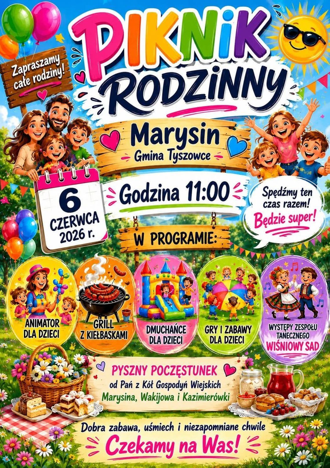 Piknik Rodzinny w Marysinie odbędzie się 6 czerwca.