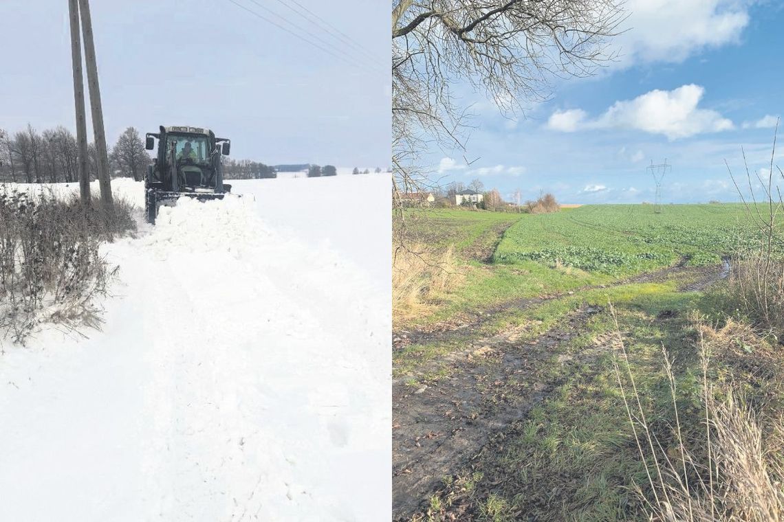 Tak wygląda droga do domu państwa Cholewińskich w Rzeplinie (gm. Ulhówek) wiosną i zimą. To jedyna droga dojazdowa nieutwardzona przez gminę.