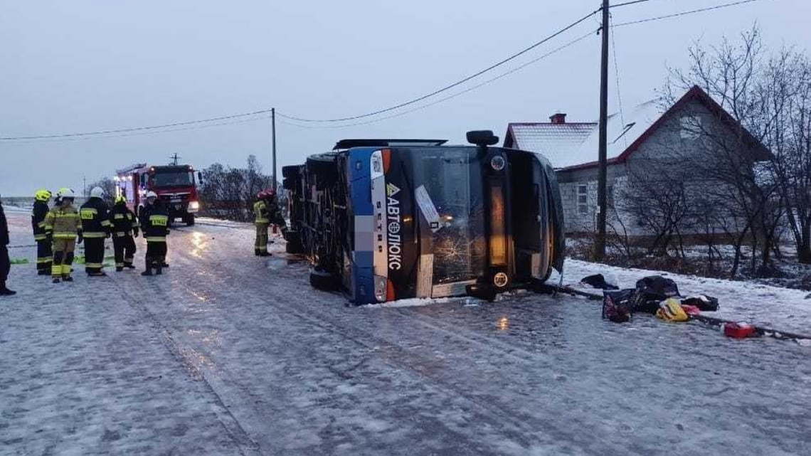 20 obywateli Ukrainy zostało rannych w wypadku autobusu w Gołębiu (Gmina Dołhobyczów).