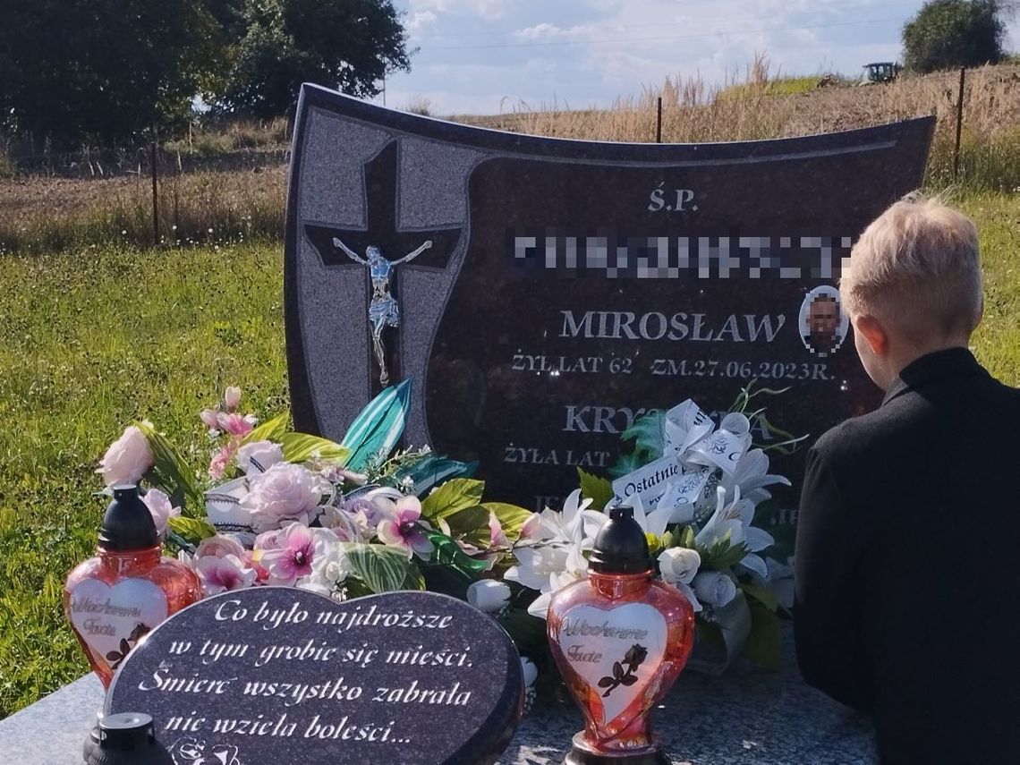 Grób zmarłego mężczyzny z gminy Grabowiec.